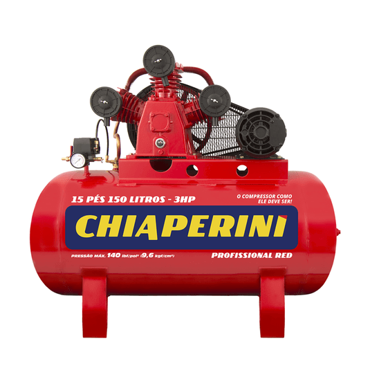 Compressor de Ar Industrial 15 Pes 150L Chiaperini RED 3HP Bivolt